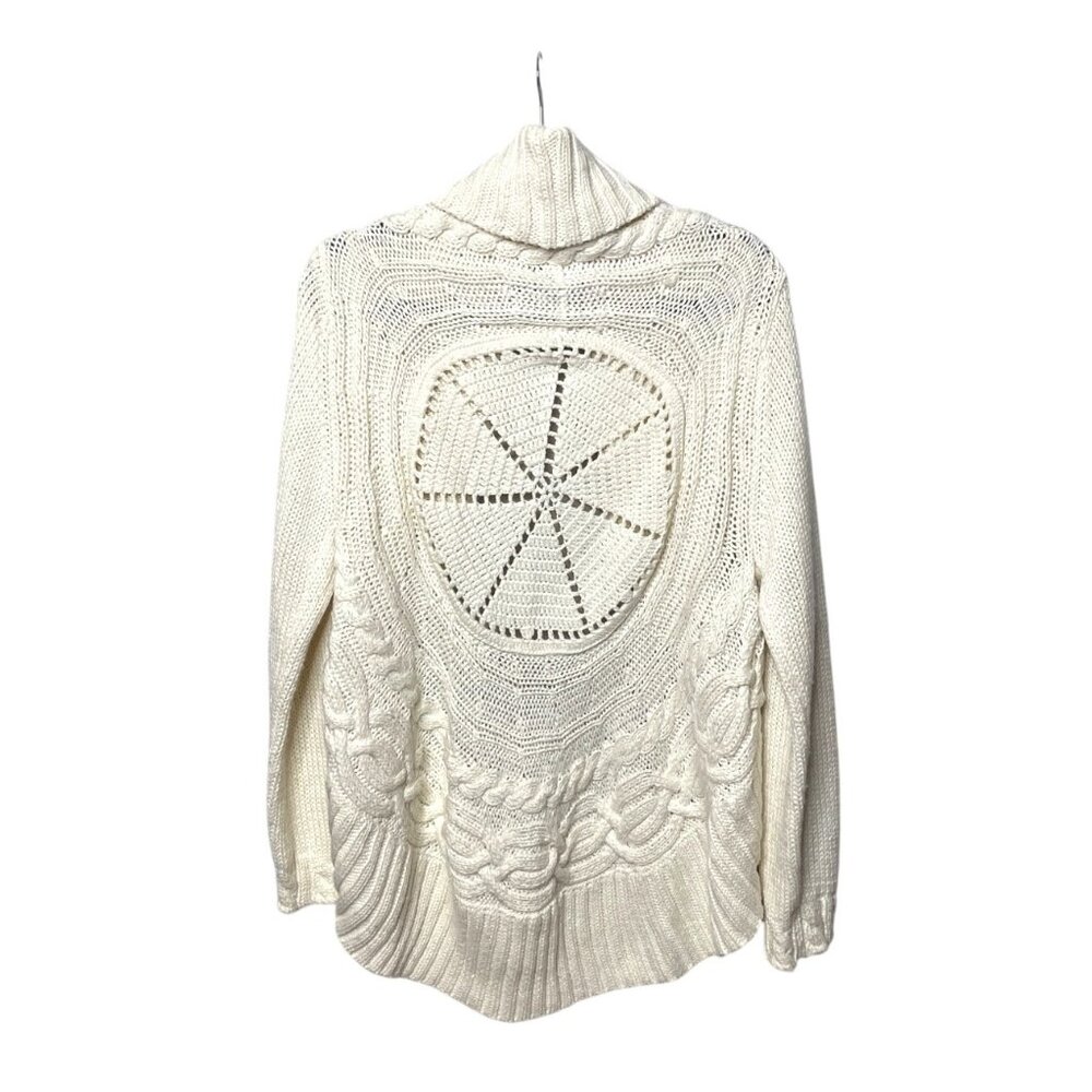 Lane Bryant Women's Ivory Cable Knit Cardigan Sweater Size 18/20 Wool Blend